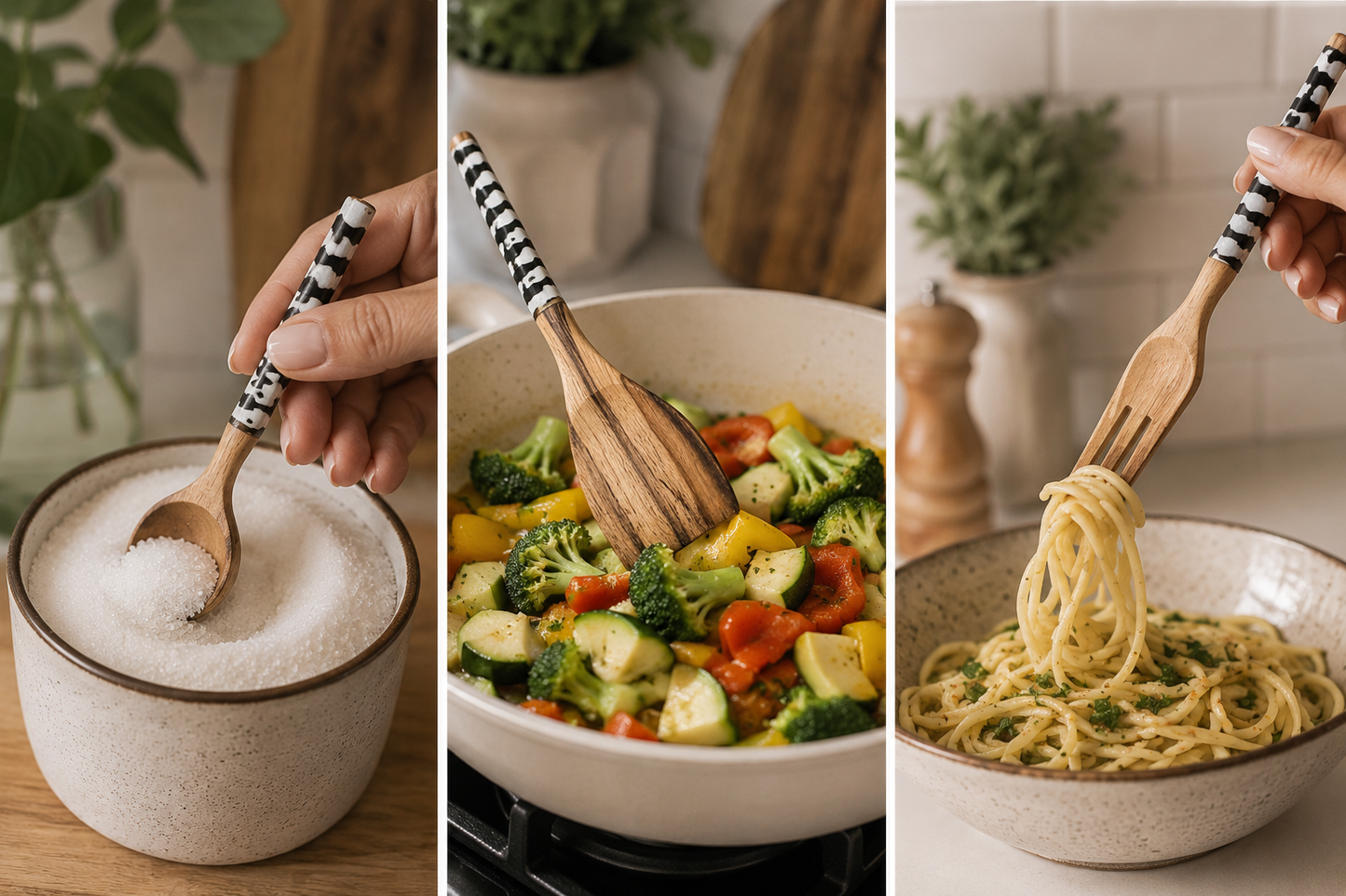 Handmade Olive Wood & Bone Mini Kitchen Utensil Set – 7 Inches | Artisan Crafted in Kenya