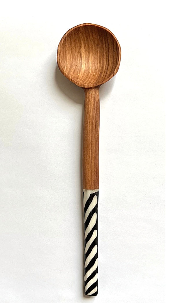 Handmade Olive Wooden Teaspoon with Ethically-sourced cow Bone Handle