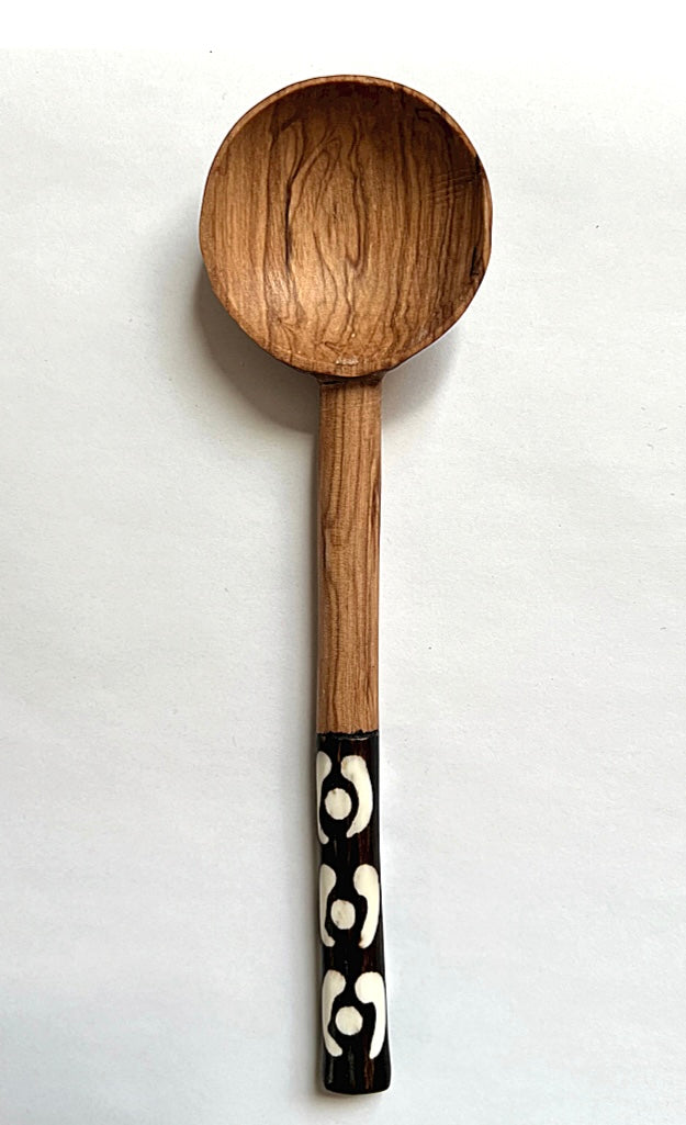 Handmade Olive Wooden Teaspoon with Ethically-sourced cow Bone Handle