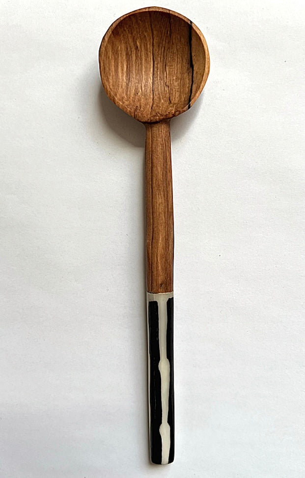 Handmade Olive Wooden Teaspoon with Ethically-sourced cow Bone Handle