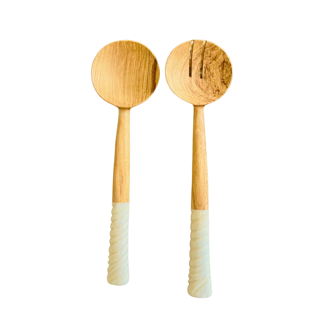 Olive Wood Salad/Serving Set