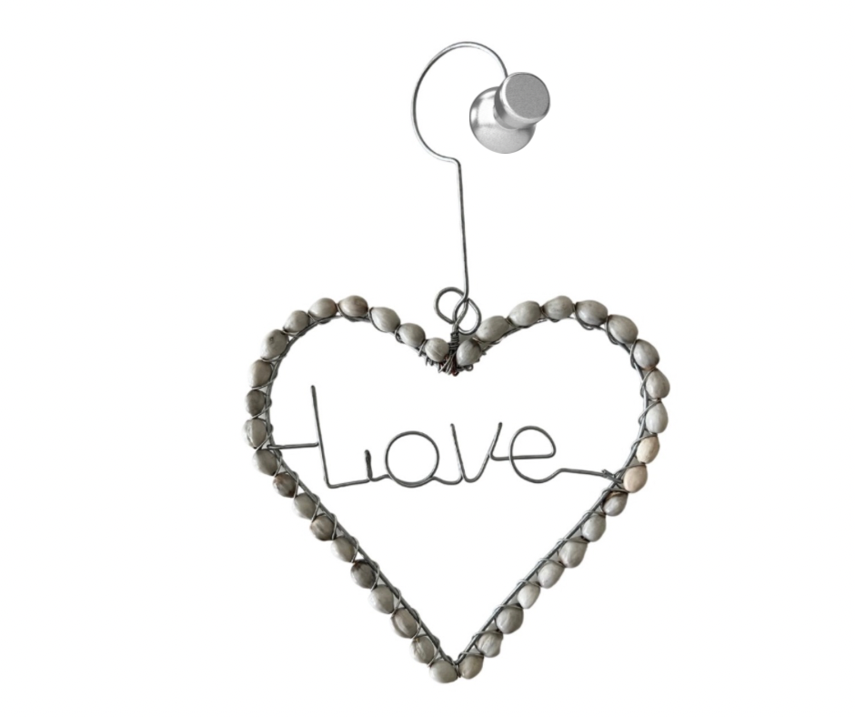 Heart of Hope Handmade Job’s Tears Ornament – Organic Seeds, Eco-Friendly African Gift