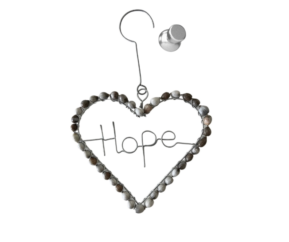 Heart of Hope Handmade Job’s Tears Ornament – Organic Seeds, Eco-Friendly African Gift