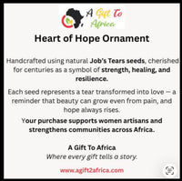 Heart of Hope Handmade Job’s Tears Ornament – Organic Seeds, Eco-Friendly African Gift