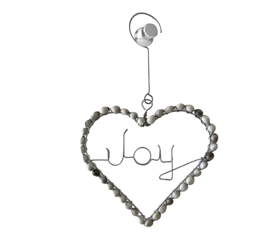 Heart of Hope Handmade Job’s Tears Ornament – Organic Seeds, Eco-Friendly African Gift