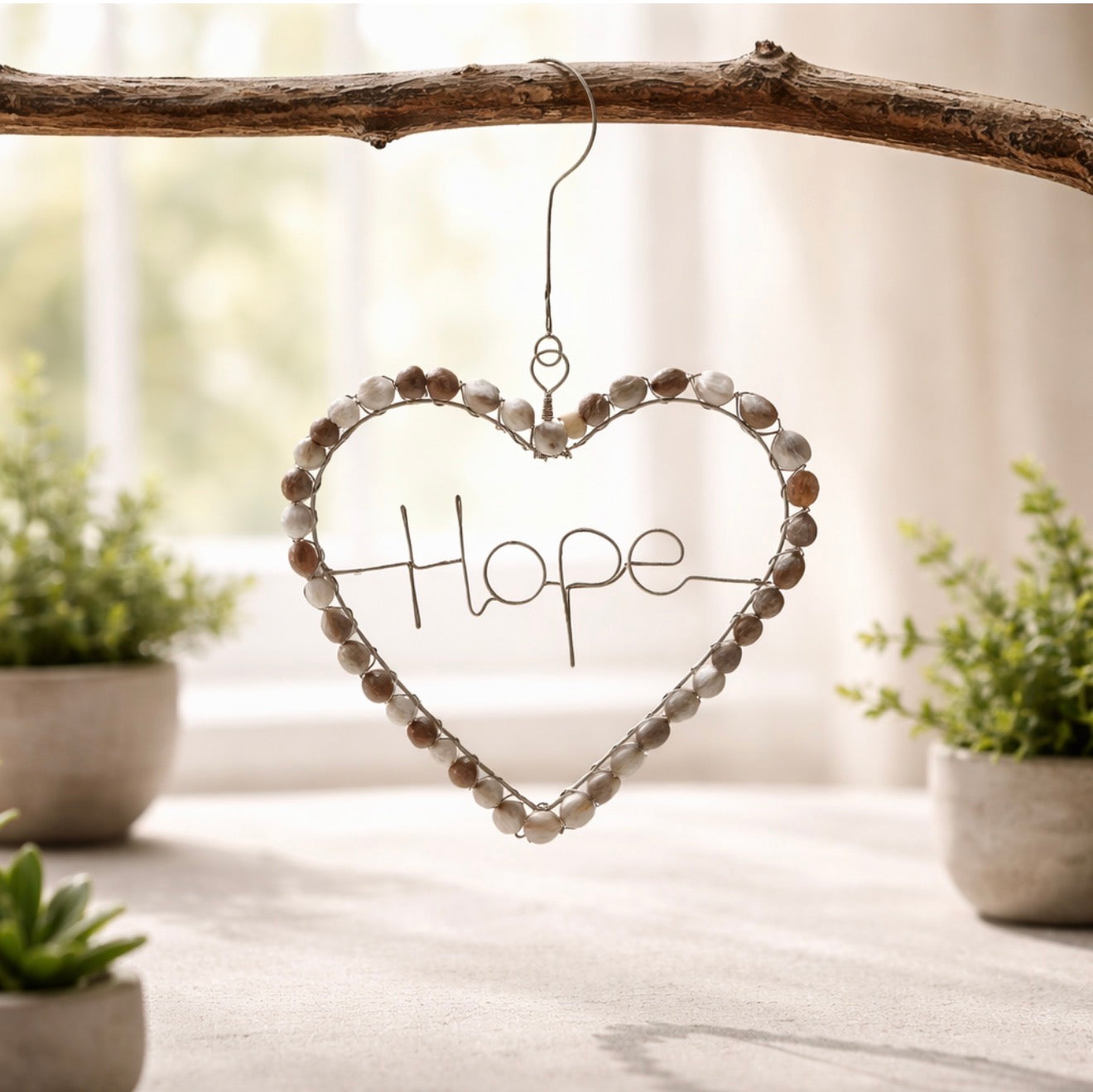 Heart of Hope Handmade Job’s Tears Ornament – Organic Seeds, Eco-Friendly African Gift