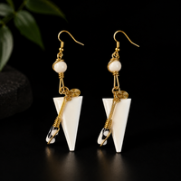 Kenyan Africa Statement Earrings - Bone and Brass