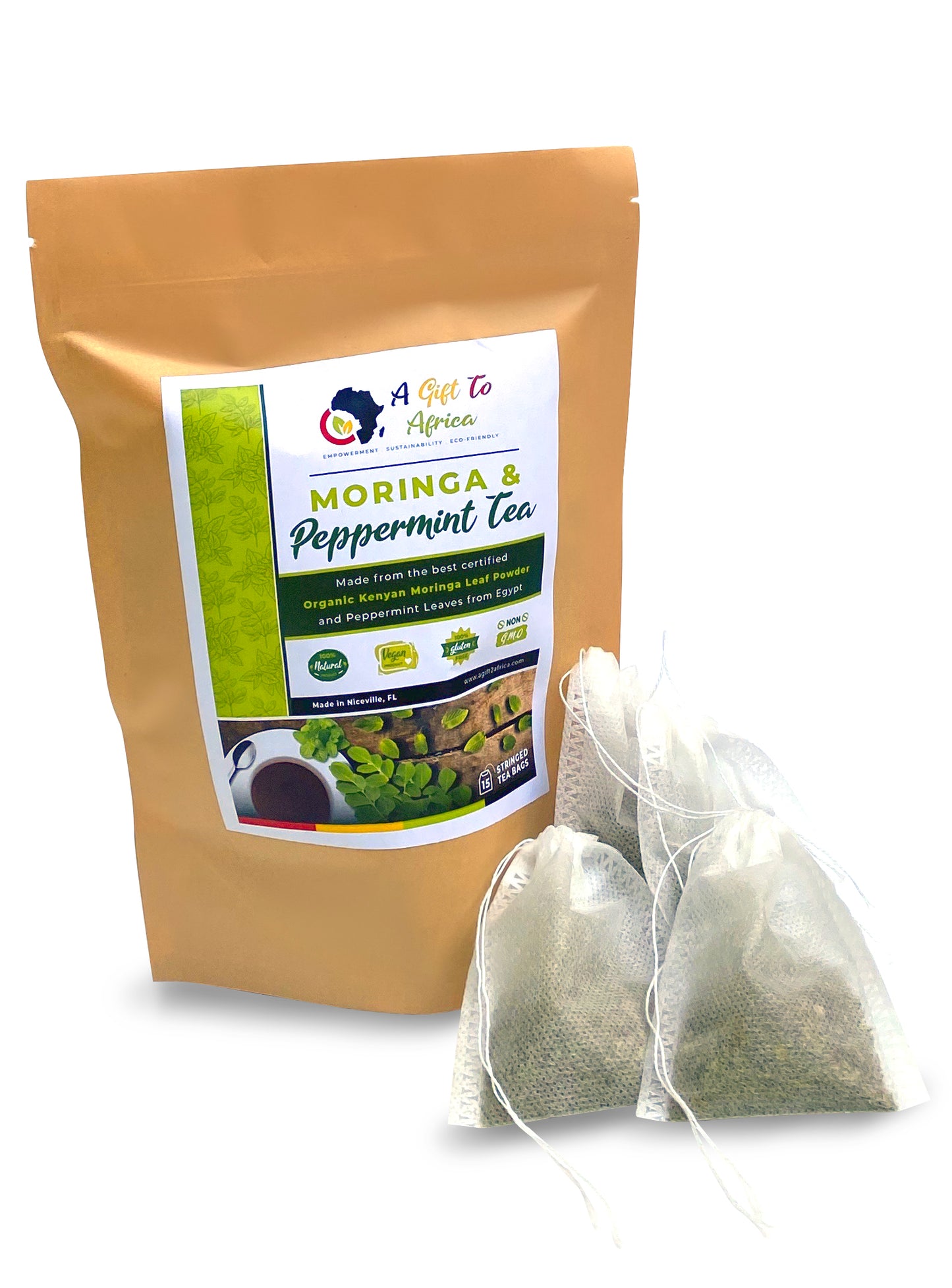 Moringa peppermint Tea in bags
