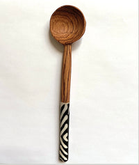 Handmade Olive Wooden Teaspoon with Ethically-sourced cow Bone Handle