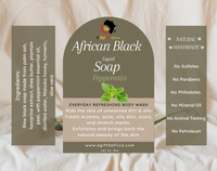 ALL NATURAL African LIQUID BLACK Soap - Peppermint